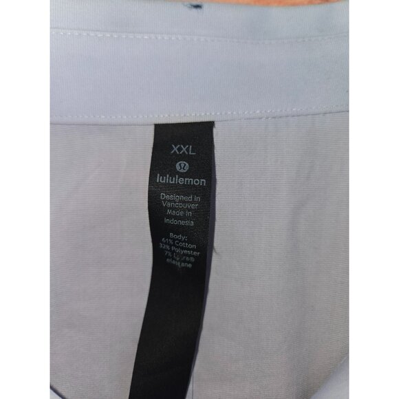 Lululemon Mens New Venture Slim Fit Shirt XXL Starch Blue - Picture 5 of 7